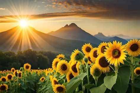 Sunflower Wallpaper Aesthetic Laptop, Laptop Wallpaper Sunflower, Macbook Wallpaper Sunflower, Sunflower Landscape, Sunflower Pc Wallpaper, Background Sunflower, Sunflower Field Wallpaper, Sunrise Background, Sunflower Background