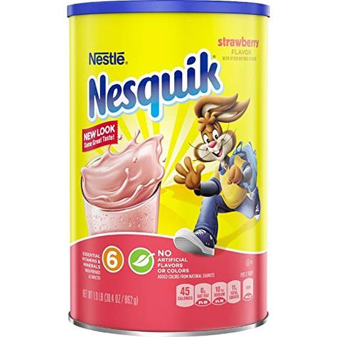 Neapolitan Cookies - Tri Colored Vanilla, Chocolate, & Strawberry Cookies Strawberry Milk Nesquik, Nesquik Chocolate Milk, Strawberry Nesquik, Chocolate Milk Powder, Strawberry Powder, Grocery Foods, Chocolate Powder, Breakfast Drink, Flavored Drinks