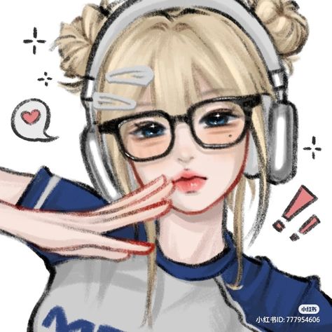 Blonde Hair Cartoon, 헬로키티 배경화면, Seni Korea, Blonde Hair Girl, Easy Drawings Sketches, Cute Cartoon Drawings, Digital Art Anime, Girls With Glasses, Cartoon Profile Pics