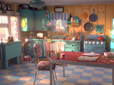 Digital Art Kitchen Background, Pixar Environment, Kitchen Animation, Cartoon Kitchen, Kitchen Concept, Sunset Kitchen, Kitchen Reference, Kitchen 3d, Kitchen Scene