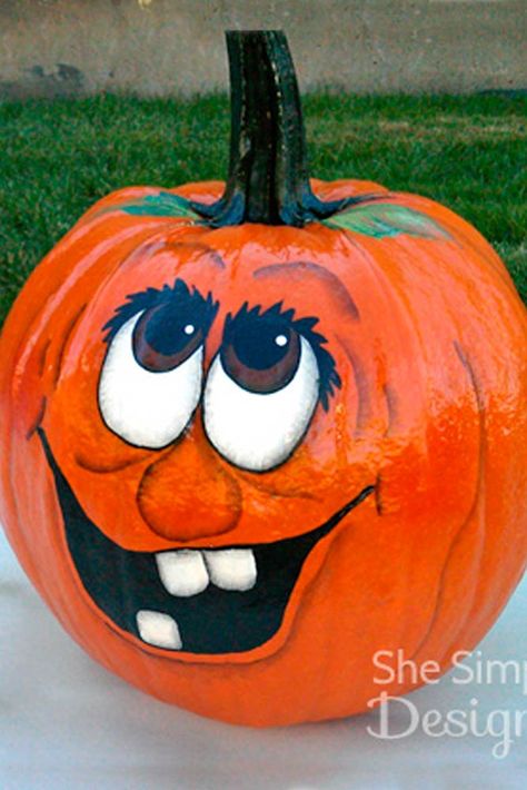 Halloween Pumpkin Decorating Ideas for More Fun ★ See more: http://glaminati.com/halloween-pumpkin-decorating-ideas/ Halloween Pumpkin Decorating Ideas, Halloween Pumpkin Decorating, Pumpkin Face Paint, Pumpkin Decorating Ideas, Halloween Pumpkin Designs, Halloween Pumpkins Painted, Painted Pumpkin, Grapevine Wreaths, Adornos Halloween