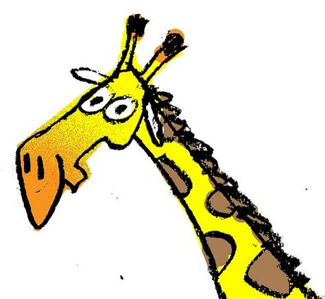 Giraffe Looking Left Giraffe Drawing Easy, Giraffe Drawing, Giraffe Illustration, Cartoon Giraffe, Animal Art Prints, Animal Doodles, Face Illustration, A Giraffe, Kids Artwork