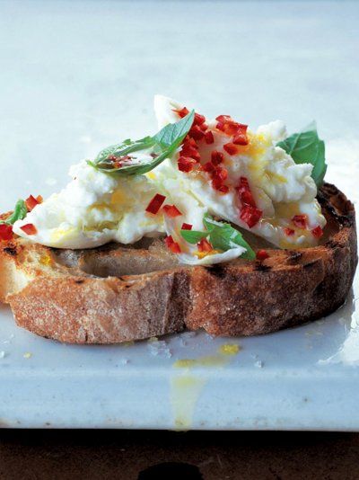 Mozzarella & Chilli Crostini | Bread Recipes | Jamie Oliver Recipes Crostini Bread, Roast Pork Chops, Crostini Recipes, Buffalo Mozzarella, Jamie Oliver Recipes, Snacks Für Party, Bread Recipes Homemade, Jamie Oliver, Homemade Bread