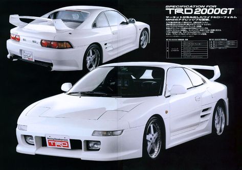 TRD 2000GT, 1998. A wide body kit and tuning program for the W20 MR2 was offered by Toyota Racing Development. The high price and high degree of personalisation TRD’s program offered meant only 35 official factory cars were completed by Toyota Technocraft Ltd and no two were the same. 2000gt Toyota, To Fast To Furious, Toyota Racing Development, Best Jdm Cars, Pimped Out Cars, Nissan 240sx, Toyota Mr2, Street Racing Cars, Classy Cars