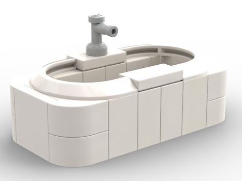 Lego Bathtub, Lego Creations Instructions, Lego Bathroom, Lego Diy Crafts, Easy Lego Creations, Lego Furniture, Lego Accessories, Micro Lego, Lego Diy