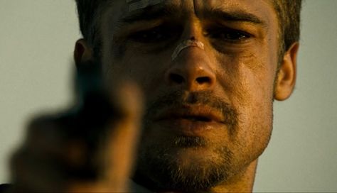 Brad Pitt Se7en, Cinematography Books, Close Up Film, Se7en 1995, Seven Movie, Eye Close Up, David Fincher, I Love Cinema, Camera Shots