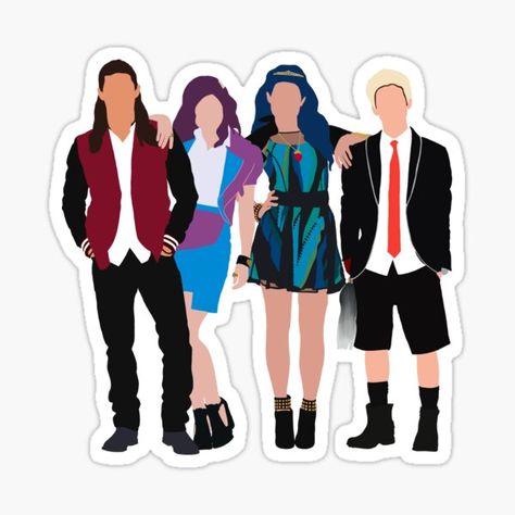 Descendants Stickers, Disney Descendants Cast, Jay Descendants, Collage Notebook, Cast Drawing, Descendants Cast, Drawing Sticker, Disney Sticker, Disney Descendants