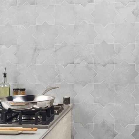 Malta Star Dove Gray 6" Matte and Cross Dove Gray 6" Matte Backsplash Wall, Pantry Wall, Small Tiles, Traditional Tile, Grey Flooring, Stone Tile, Bathroom Floor Tiles, Kitchen Tiles Backsplash, Pool Tile