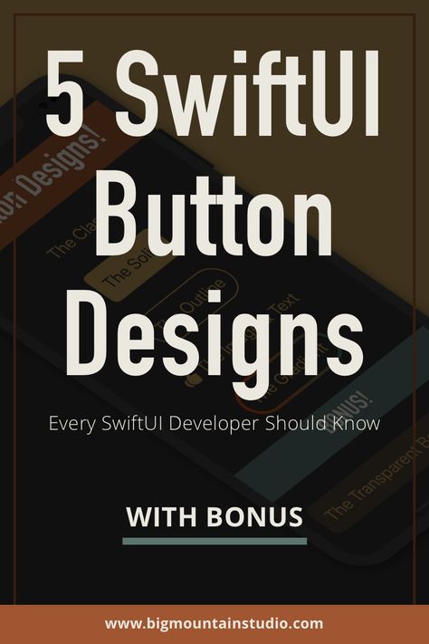 5 SwiftUI Button Designs Every SwiftUI Developer Should Know Swiftui Programming, Swiftui Design, Swift Code, Ios Development, Big Mountain, Custom Buttons, Publishing Company, Button Design, One Design