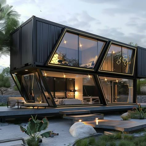 Industrial House Exterior, Container Van, Pre Fab Tiny House, Shipping Container Design, Container Home Designs, Shipping Container Home Designs, Storage Container Homes, Shipping Container House Plans, Container Buildings