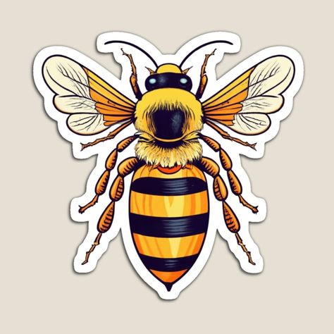 Get my art printed on awesome products. Support me at Redbubble #RBandME: https://www.redbubble.com/i/magnet/Vintage-Honey-Bee-Illustration-by-Pirascano-Art/153867761.TBCTK?asc=u Bee Hive Illustration, Hive Illustration, Honey Bee Illustration, Honey Bee Sticker, Bee Journal, Vintage Honey Bee, Honey Store, Create Board, Bee Illustration