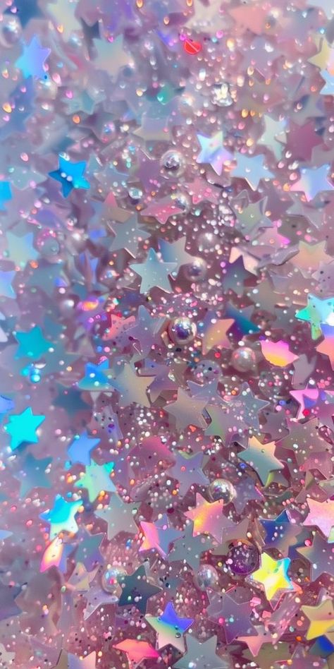 #lockscreen Holographic Aesthetic Wallpaper, Party Wallpaper Aesthetic, Pastel Disney Aesthetic, Unique Lockscreens, Sparkle Wallpaper Aesthetic, Glitter Stars Wallpaper, Sparkle Phone Wallpaper, Opal Wallpaper, Pastel Color Aesthetic