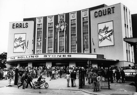 Earls Court - Earls Court in 1976, during a Rolling Stones tour. Earls Court London, Rolling Stones Tour, Then And Now Photos, Earls Court, Greenwich Park, Isle Of Dogs, Festival Hall, London History, Canary Wharf