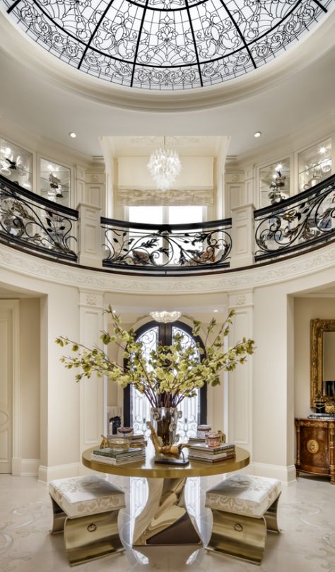 Lori Morris Classic Mansion Interior, Luxury Foyer Entrance, Luxury Foyer, French Chateau Style Homes, Luxury Entryway, Lori Morris, Mansion Interior Design, Luxury Houses Entrance, Dubai Summer