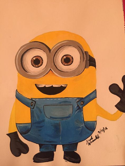 Minion painting! #minion #minions #despicableme #painting #acrylic #acrylicpaint Minion Painting, Despicable Me, Bullet Journal Inspo, Design Art, Acrylic Painting, Canvas Painting, Canvas, Fictional Characters, Design