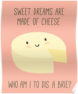 Sweet dreams are made of cheese Charcuterie Jokes, Sweet Dreams Are Made Of Cheese, Food Lover Quotes Funny, Charcuterie Puns, Sweet Dreams Funny, Food Lover Quotes, Cheese Quotes, Cheese Puns, The Awkward Yeti