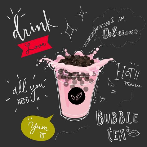 Bubble tea Special Promotions Blackboard Design Poster Cute Milktea Logo, Milk Tea Shop Design, Milktea Logo, Milk Tea Design, Blackboard Design, Bubble Tea Menu, Milk Tea Boba, Boba Tea Recipe, Cocktail Margarita