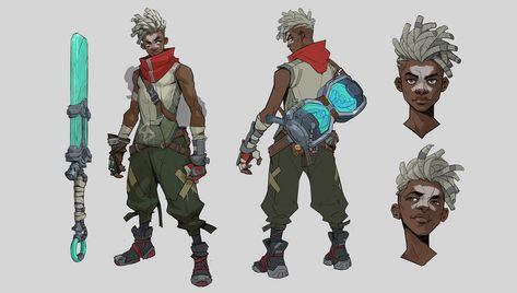 Hicham Habchi, Ekko League Of Legends, Noxus League Of Legends, Props Concept, Model Sheet, Cyberpunk Character, Concept Art Character, Game Character Design, Character Modeling