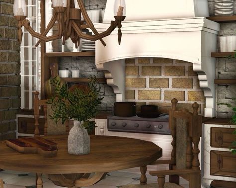 Bloxburg German Kitchen | on yt Bloxburg Cottage Interior Ideas, Bloxburg Cottage Kitchen, Cottage Kitchen Bloxburg, Bloxburg Autumn Kitchen, Fall Kitchen Bloxburg, Bloxburg House Interior, German Cottage, German Interior Design, Bloxburg Home Layout