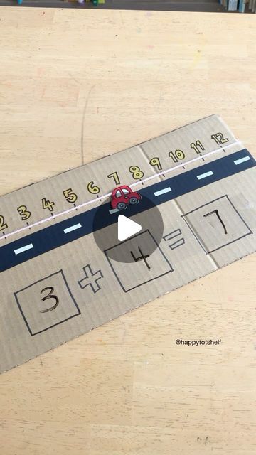 Number Line Craft, Simple Addition Activities Preschool, Grandkid Crafts, Counting Activities For Preschoolers, Car Learning, Number Line Activities, Childcare Ideas, Basic Addition, Activities For Preschoolers