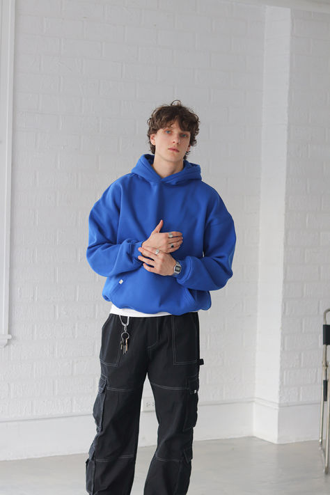 Featuring our signature basics heavyweight hoodies — available in 3 unique colours (cobalt blue, evergreen and light oat) 400gsm with embroidery monochrome details Blue Hoodie Outfit Men, Embroidery Monochrome, Cute Guy Outfits, Street Wear Male, Blue Hoodie Outfit, Boyfriend Fits, Blue Outfit Men, Men Streetwear Outfits, Hoodie Outfit Men