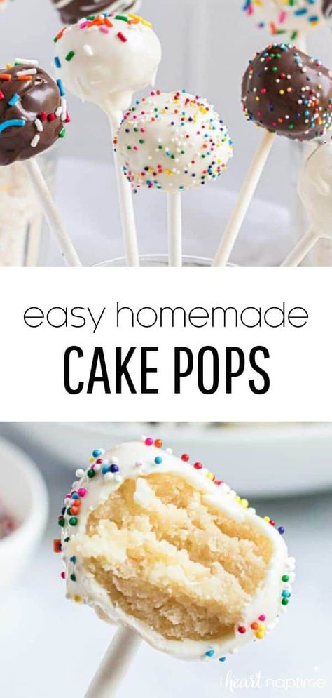 Homemade Cake Pops, Cake Pop Recipe Easy, Cake Ball Recipes, Frosting Chocolate, Cake Pops How To Make, Cake Pop Recipe, Homemade Cake, Chocolate Coating, Snacks Für Party