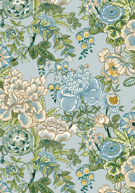 Peony Garden features a lush garden of fanciful peonies, boldly outlined for a vibrant, graphic feel that bursts with color. #floralpattern #inteirordesign #homedecor Wallpaper Thibaut, Wonderful Wallpapers, Thibaut Wallpaper, Peony Garden, Garden Wallpaper, Watercolor Peonies, Peonies Garden, Matching Paint Colors, Watercolor Wallpaper