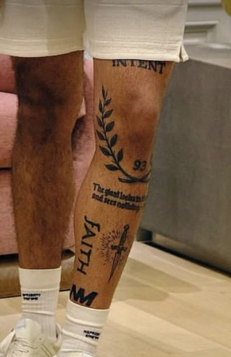 Wrapped Tattoo Leg, Knee Tattoo Men Ideas Guys, Male Knee Tattoo, Round The Knee Tattoo, Vine Kneecap Tattoo, Men’s Around Knee Tattoo, Mens Thigh Tattoos Ideas, Calf Tattoo Men Ideas, Upper Knee Tattoo Men