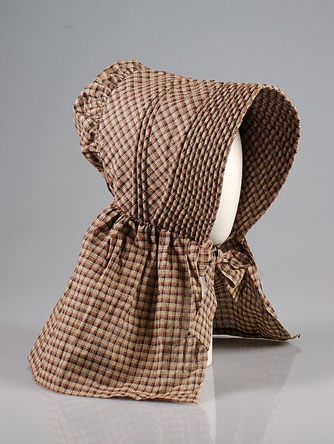 Sunbonnet, c. 1840, American, cotton/Grandmother had these and she would make them for friends. They work great for working in the garden. Aunt Polly, Motif Soutache, Bonnet Cap, Bonnet Hat, Costume Collection, Vintage Hats, Antique Clothing, Chatelaine, Historical Costume