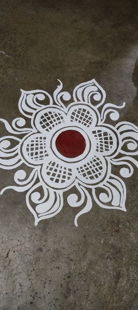 Pulli Kolam Design, Rice Rangoli, Pulli Kolam, Alpona Design, Easy Rangoli Designs Diwali, Vishnu Wallpapers, Diwali Decorations At Home, Big Rangoli, Engagement Hairstyles