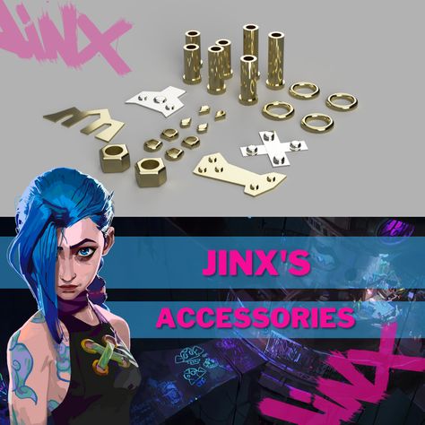 Jinx Props, Jinx Shoes, Jinx Accessories, Jinx Boots, Jinx Wig, Powder Cosplay, Prosthetic Fingers, Cosplay Jinx, Arcane Series