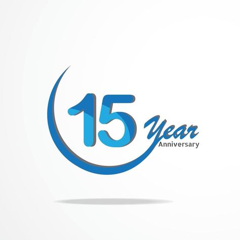 15 Anniversary, Birthday Logo, 15 Year Anniversary, Anniversary Logo, Logo Type, Anniversary Celebration, Year Anniversary, White Background, Vector Free