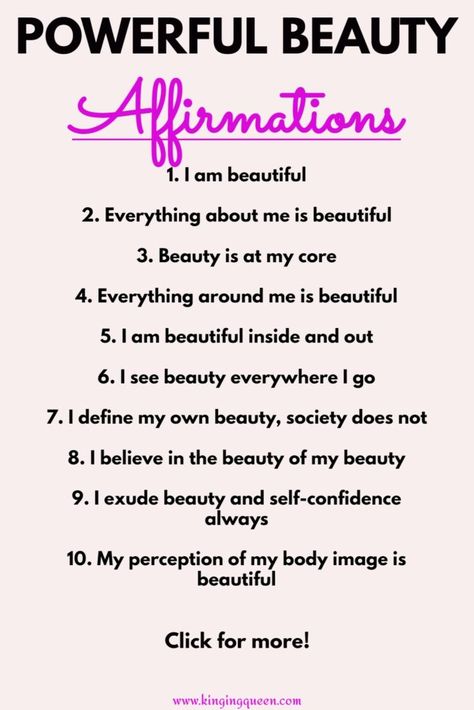 Affirmations For Eyelashes, Daily Affirmations For Beauty, Health And Beauty Affirmations, Powerful Manifestation Affirmations Beauty, Affirmations To Be Prettier, Positive Women Affirmations, Powerful Beauty Affirmations, Affirmation For Beautiful Face, Affirmation For Beauty