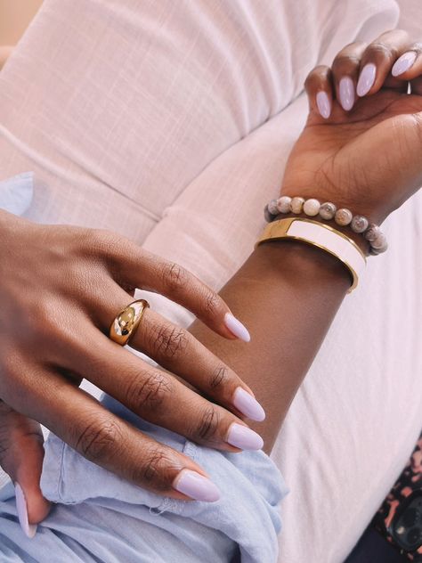 Pastel Nails Black Women, Glazed Lavender Nails, Lilac Nails Black Women, Spring Nails 2023 Black Women, Pastel Lilac Nails, Spring Nails Black Women, Summer Nails Black Women, Easter Color Nails, Summer Nails Pastel