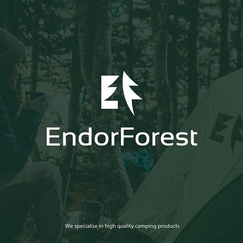 Tree Logo Ideas, Endor Forest, Pine Tree Logo, Path Logo, Logo Design Samples, Forest Logo, Forest Camping, Camping Products, Ideas Graphic Design