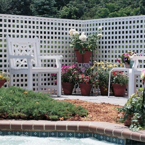 RDI Privacy Square Lattice by RDI Lattice Ideas, Privacy Lattice, Lattice Fence Panels, Vinyl Lattice Panels, Beds White, Garden Lattice, Lattice Screen, Vinyl Privacy Fence, Lattice Wall