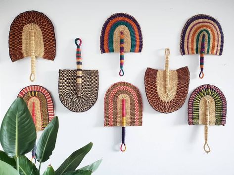 Bolga Handwoven Fan | Etsy African Interior Design, African Interior, Colorful Elephant, African Decor, Felt Garland, African Baskets, Grand Designs, Boho Interior, Wall Fans