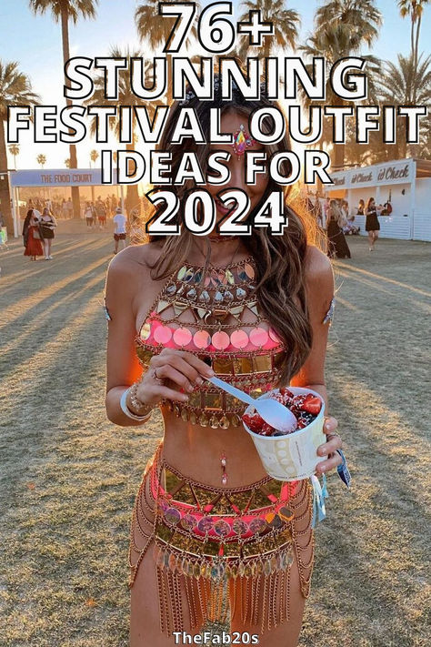 I LOVE these gorgeous festival outfit ideas! We have rounded up some of the most gorgeous festival outfits you have got to see Iconic Festival Outfits, Burning Man Outfits Plus Size, Gen Z Festival Outfit, Disco Festival Outfit, Psytrance Festival Outfit, Festival Ideas Outfit, La Onda Festival Outfits, Festival Outfit Ideas 2024, Acl Outfit Ideas