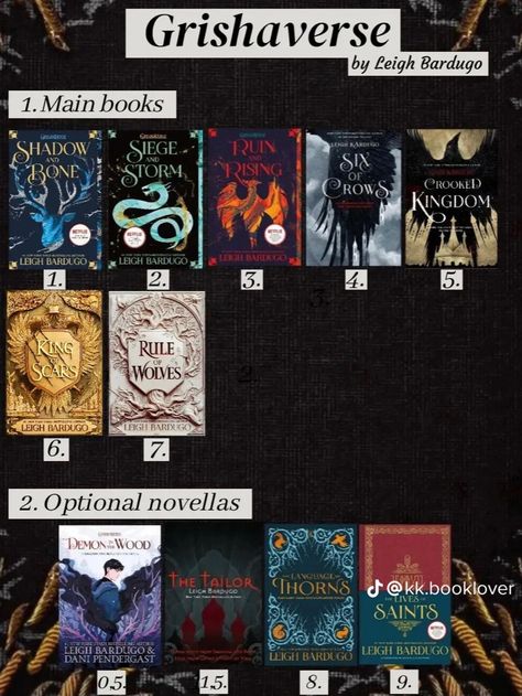 Shadow And Bone Books In Order, Netflix Shadow And Bone, 6 Of Crows Book, Grishaverse Reading Order, Shadow And Bone Book Series, Books Like Six Of Crows, Leigh Bardugo Books, Six Of Crows Series, Shadow And Bone Book