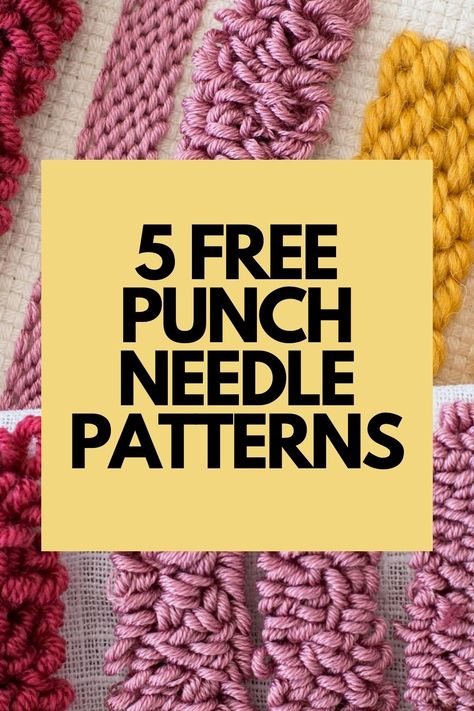 Punch Needle Thread, Punch Needle Guide, Punch Needle Embroidery Patterns Free, Patterns For Punch Needle, Punch Needle Patch Diy, Punch Needle Stitches Types, Embroidery Needles Punch, Things To Make With Punch Needle, Needle Punching Patterns