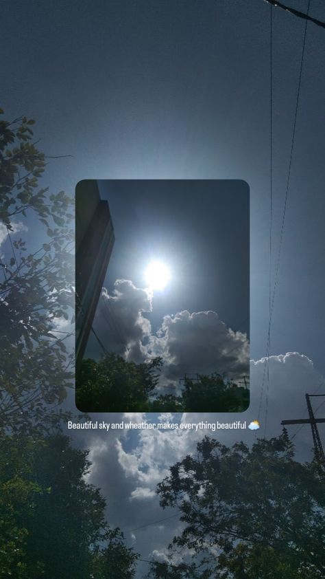 When the sky and wheather is beautiful it makes everything beautiful 🤍 Sky Pic For Instagram Story, Sky Snap Ideas, Sky Story Ideas, Sky Story Instagram, Sky Aesthetic Instagram Story, Aesthetic View Nature, Sky Snapchat, Story Idea Aesthetic, Weather Snap