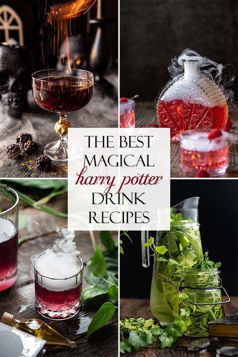 Harry Potter Inspired Alcoholic Drinks, Firewhisky Harry Potter, Harry Potter Theme Alcohol Drinks, Harry Potter Wedding Cocktails, Alcoholic Potion Drinks, Harry Potter Themed Drinks Non Alcoholic, Non Alcoholic Harry Potter Drinks, Harry Potter Alcoholic Drinks Recipes, Harry Potter Mocktails Kids