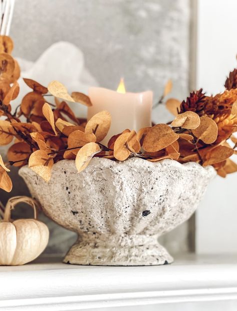 Tall Vase Fall Decor, 2024 Fall Decor Ideas, Fall 2024 Decor, Fall Dinnerware, Fall Goals, Coastal Fall, Garden Tattoo, Fall Vignettes, Neutral Fall Decor