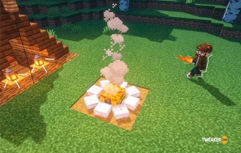 Minecraft Bonfire Ideas, Bonfire Minecraft, Minecraft Bonfire, Campfire Minecraft Ideas, Campfire Minecraft, Minecraft Things, Things To Know, Campfire, Picnic Blanket