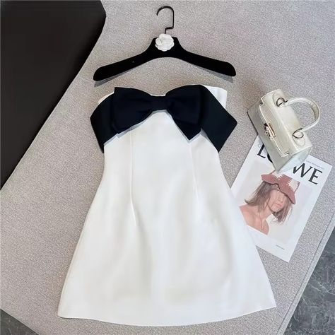 Black White Dress Bow | White Strapless Dress Bow | Black Strapless Dress Bow - 2023 - Aliexpress Strapless Short Dress, Short Dress Women, Hot Prom Dress, Strapless Dresses Short, White Homecoming Dresses, Grad Dresses, Black Prom Dresses, Polyester Dress, Prom Dresses Blue