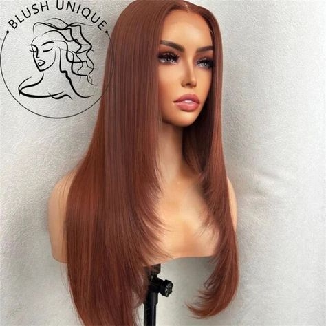 Reddish Brown Layered Wigs Copper Red Lace Wigs For Black Women Burgundy Layered Cut Wig Straight Wig Glueless Synthetic Hair - AliExpress Layered Wigs, Layered Cut, Copper Red, Brown Wig, Lace Hair, Human Hair Lace Wigs, Hair Quality, Reddish Brown, Straight Wig