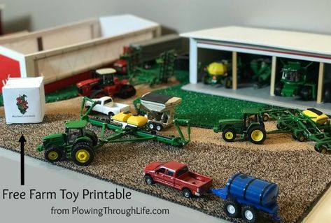 1/64 Scale Farm Toy Display Planting Ideas Toy Farm Set Up Ideas, Toy Display Ideas, Farm Diorama, Miniature Town, Farm Display, Farm Toy Display, Kombi Pick Up, John Deere Toys, Play Farm