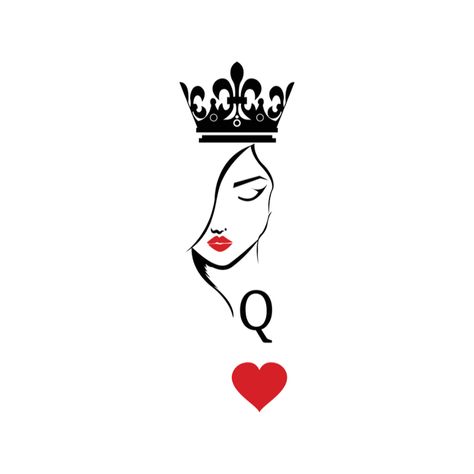 Upstage The Bride, Playing Card Tattoos, Queen Of Hearts Tattoo, Heart Doodles, Queen Of Heart, Queen Of Hearts Card, Hearts Tattoo, Card Tattoo Designs, Omerta Tattoo