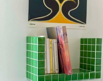 Tile Shelf, Wall Bedside Table, Cube Side Table, Shelf Diy, Recycled Tile, Tile Furniture, Tile Table, Estantes Flotantes, Floating Wall