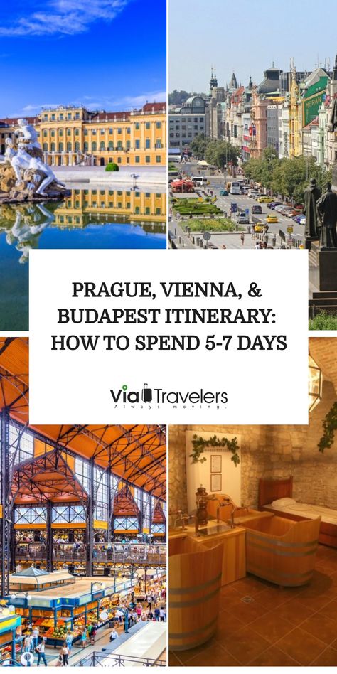 Looking for a good Prague, Vienna, and Budapest itinerary? Here’s an itinerary on how to spend your days visiting the three European cities. Vienna Budapest Prague, Prague Vienna Budapest, 7 Day European Itinerary, European Itinerary, Vienna Itinerary, Prague Itinerary, Weekend In Prague, Budapest Itinerary, Prague Winter